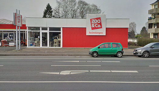 Außenfassade des ZOO & Co. Marktes in Verden